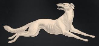 (60)  untitled [sketch; cut out, leaping dog (study for the Borzoi device, Alfred Knopf]