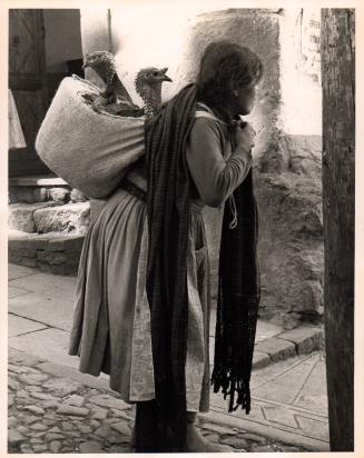 Woman with Turkeys Patzcuano, Mexico, 1969