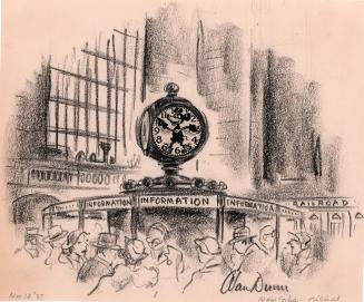 [Mickey Mouse clock at Grand Central Station Information Booth]