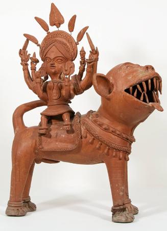 [Votive figure of Durga, the Mother Goddess, on her lion]