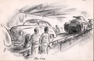 No caption (tank on auto assembly line)