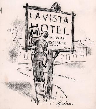 No caption (sign change at LaVista Hotel - to Motel)