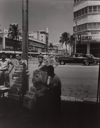 Untitled (view of Newsstand and city street)