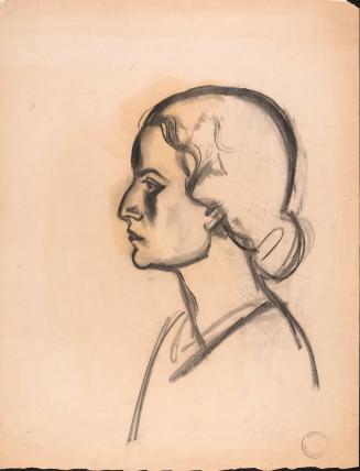 [Woman's head in profile]