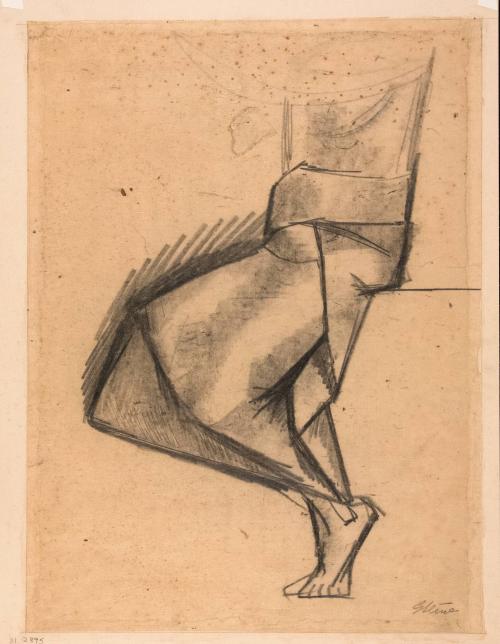 [Study of lower half of body in profile]