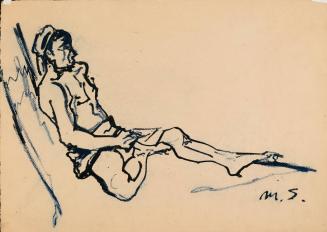 [Balinese man reclining against a tree]