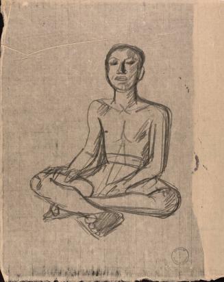 [Seated figure with criss-crossed legs]