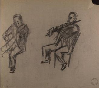 Two seated violinists