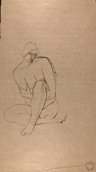 [Seated nude figure]