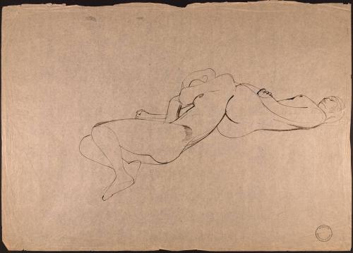 [Two reclining nude figures]