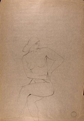 [Seated nude woman with crossed legs]