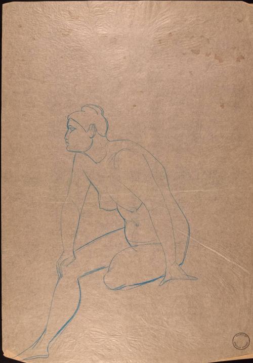 [Seated nude, left profile]
