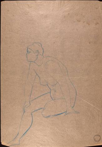 [Seated nude, left profile]