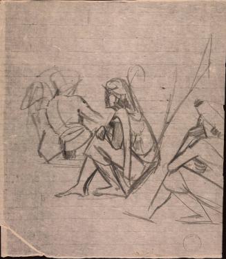 [Two figures seated in a landscape]