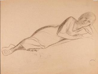 [Figure study of reclining woman]