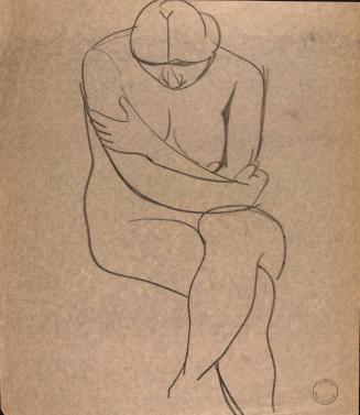 [Seated nude woman with legs crossed]