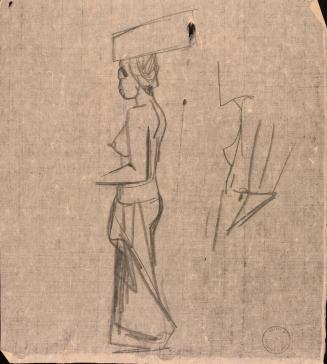 [Side profile of standing woman]