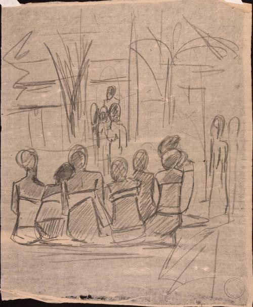 Group of seated figures