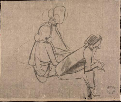 [Seated figures study]