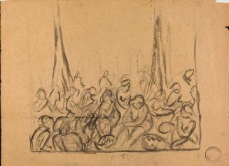 Group of standing and seated figures