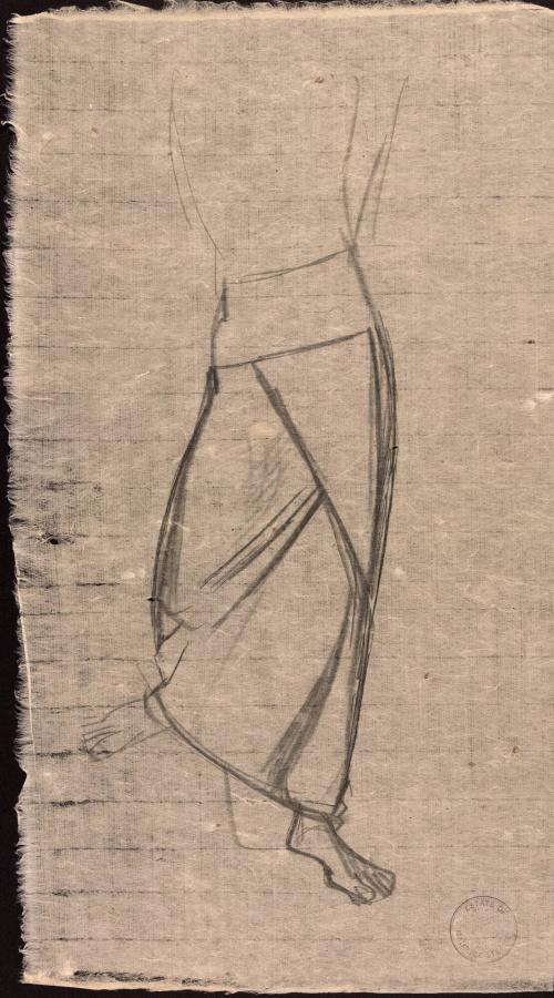 [Figure study of woman's lower body]
