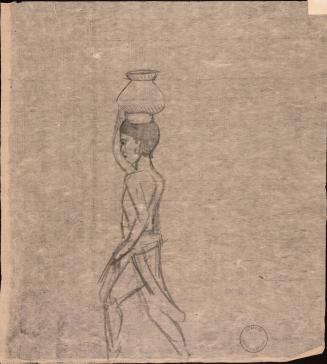Study of a young boy carrying a jug on his head