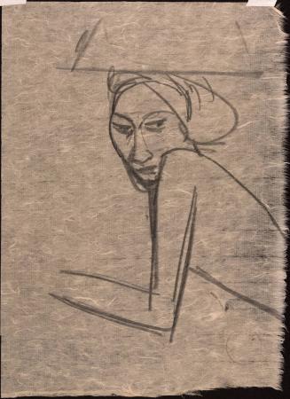 [Study of woman looking over left shoulder]