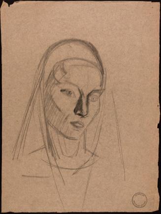 Head of woman with veil