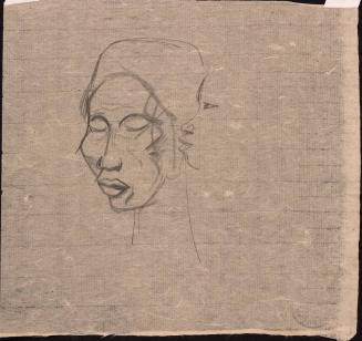 [Two studies of faces in profile]