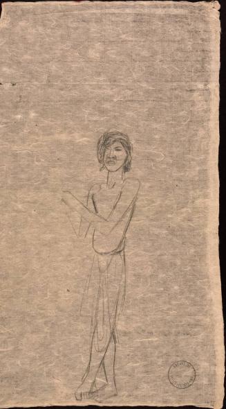 [Study of standing figure with feet crossed]