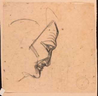 Sketch of a mans face in profile