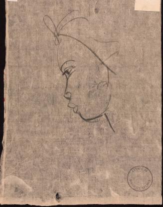 Sketch of a girls head in profile