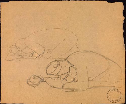 [Study of two figures in prostration]