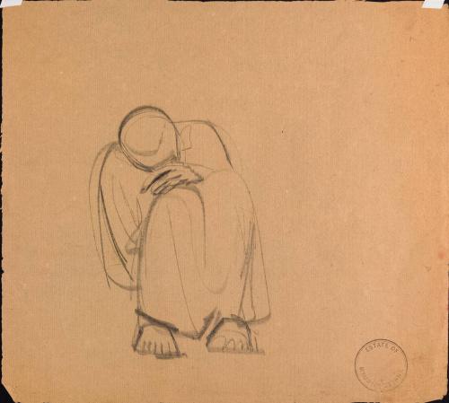 [Study of seated figure with head on knees]