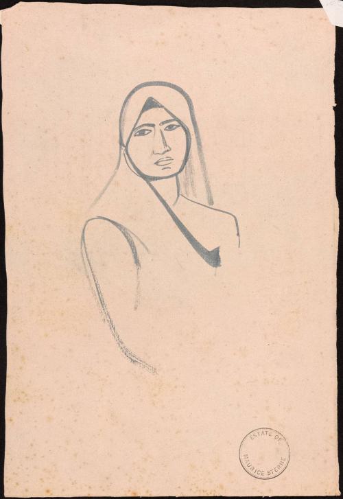 Portrait of a woman wearing a veil