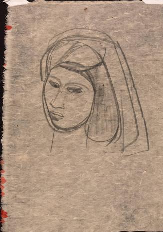 Portrait of a woman wearing a turban