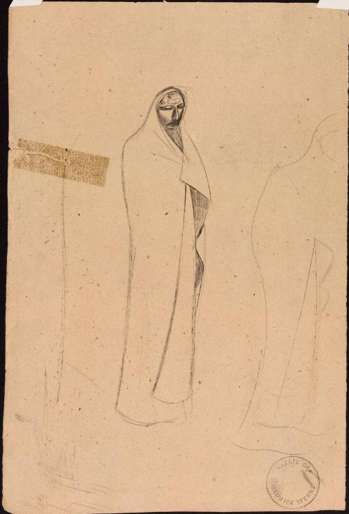 [Study of standing figure with robe]