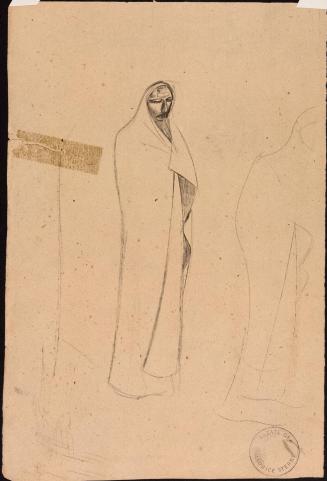 [Study of standing figure with robe]