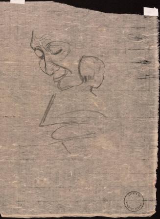 Sketch of a head in profile and back of a child's head