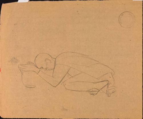 [Study of figure kneeling in prayer]