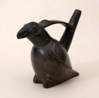 Ceremonial Vessel, whistling, parrot shaped with stirrup-handle spout