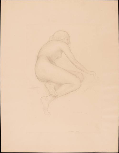 Crouching nude
