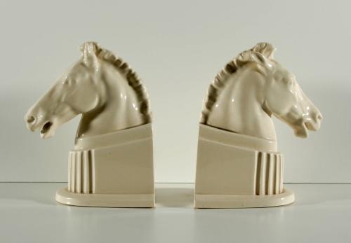 [Pair of Percheron Stallion Bookends]