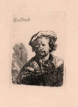 [Self Portrait in Flat Cap and Embroidered Dress]