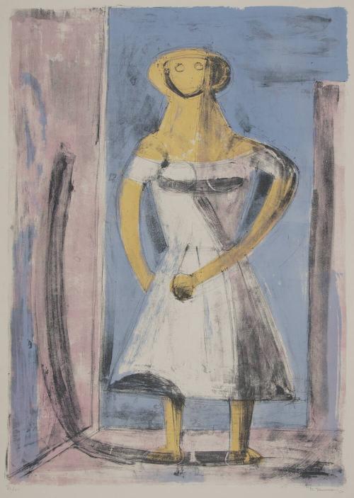 Woman in Yellow and White