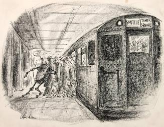 No caption (Transit robot cramming people into subway)