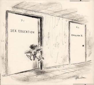 No caption (Cupid about to enter Sex Education classroom)