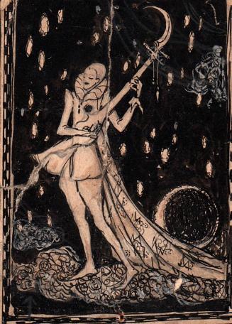 Bookplate (figure with string instrument)