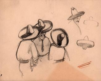 Study of Mexican men wearing sombreros