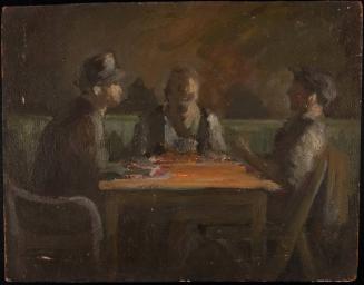 Untitled [three men sitting playing cards]